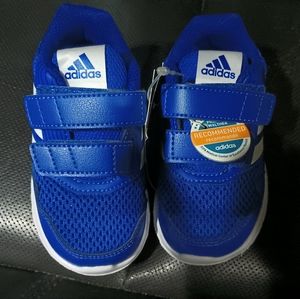 NWT ADIDAS kids running shoes blue and white size 6k